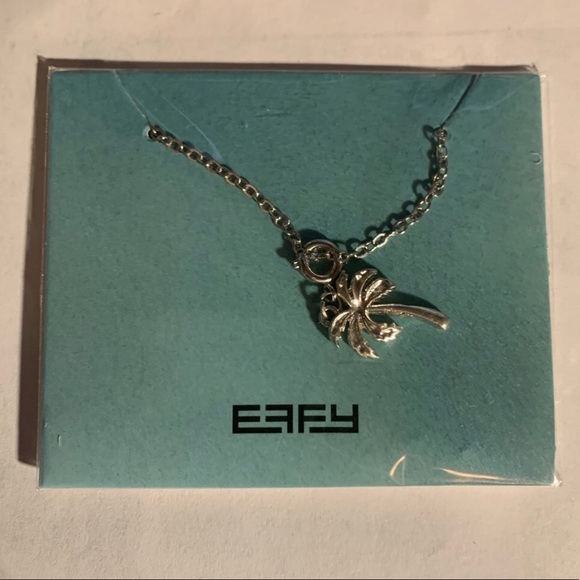NWT Effy Silver Palm Tree Pendant Charm Necklace - Picture 2 of 5